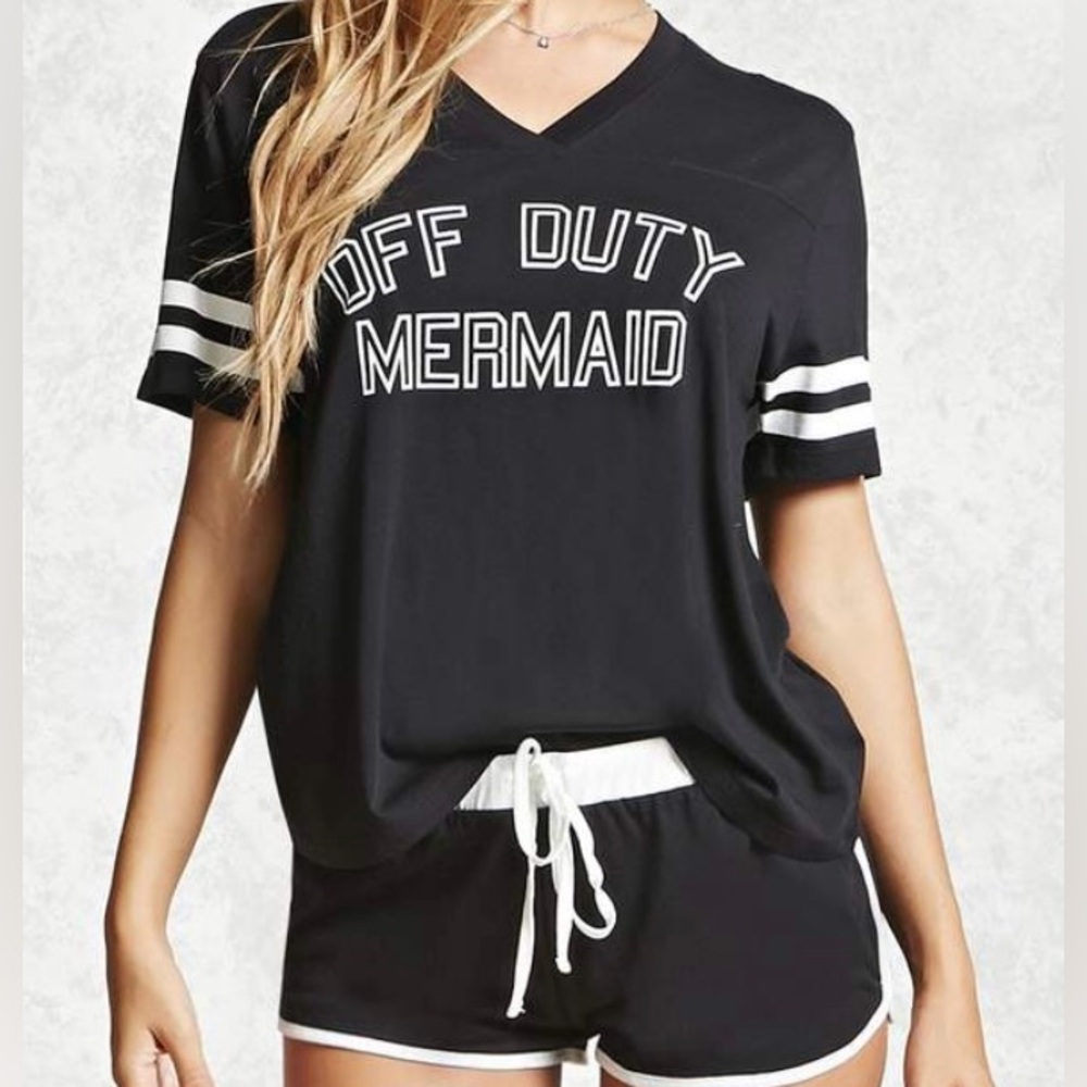 Forever 21 Off Duty Mermaid Pajama 2 piece set
